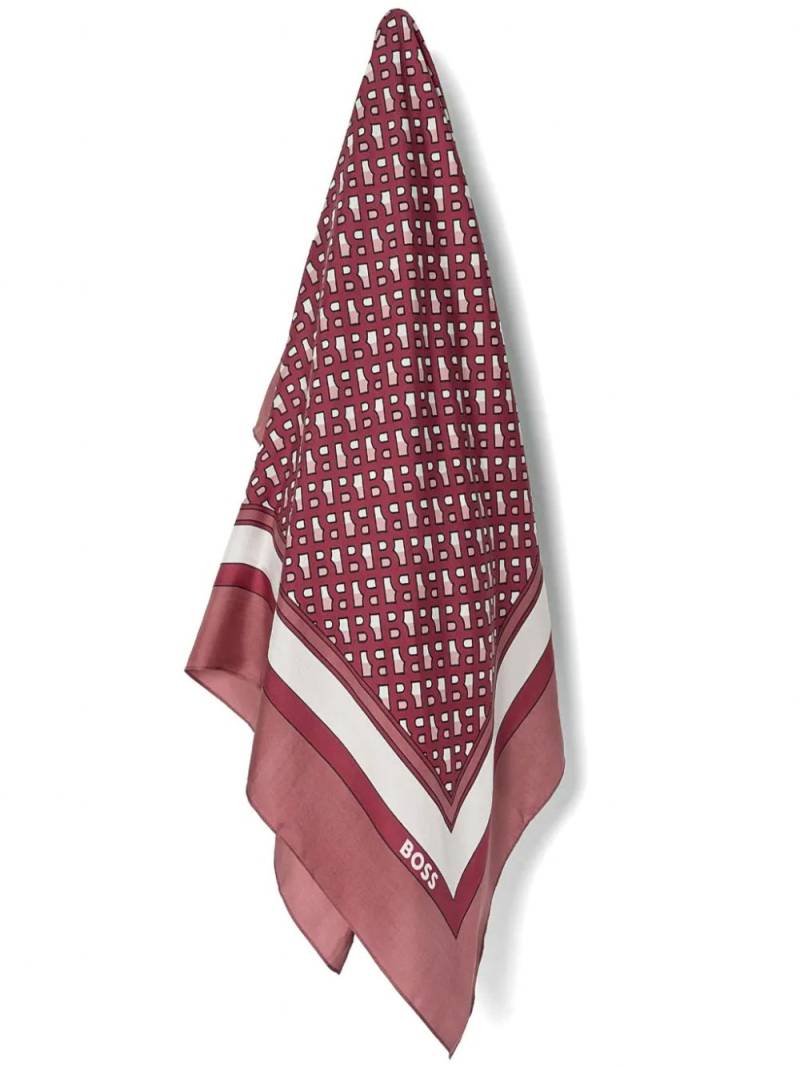 BOSS monogram print scarf - Red von BOSS