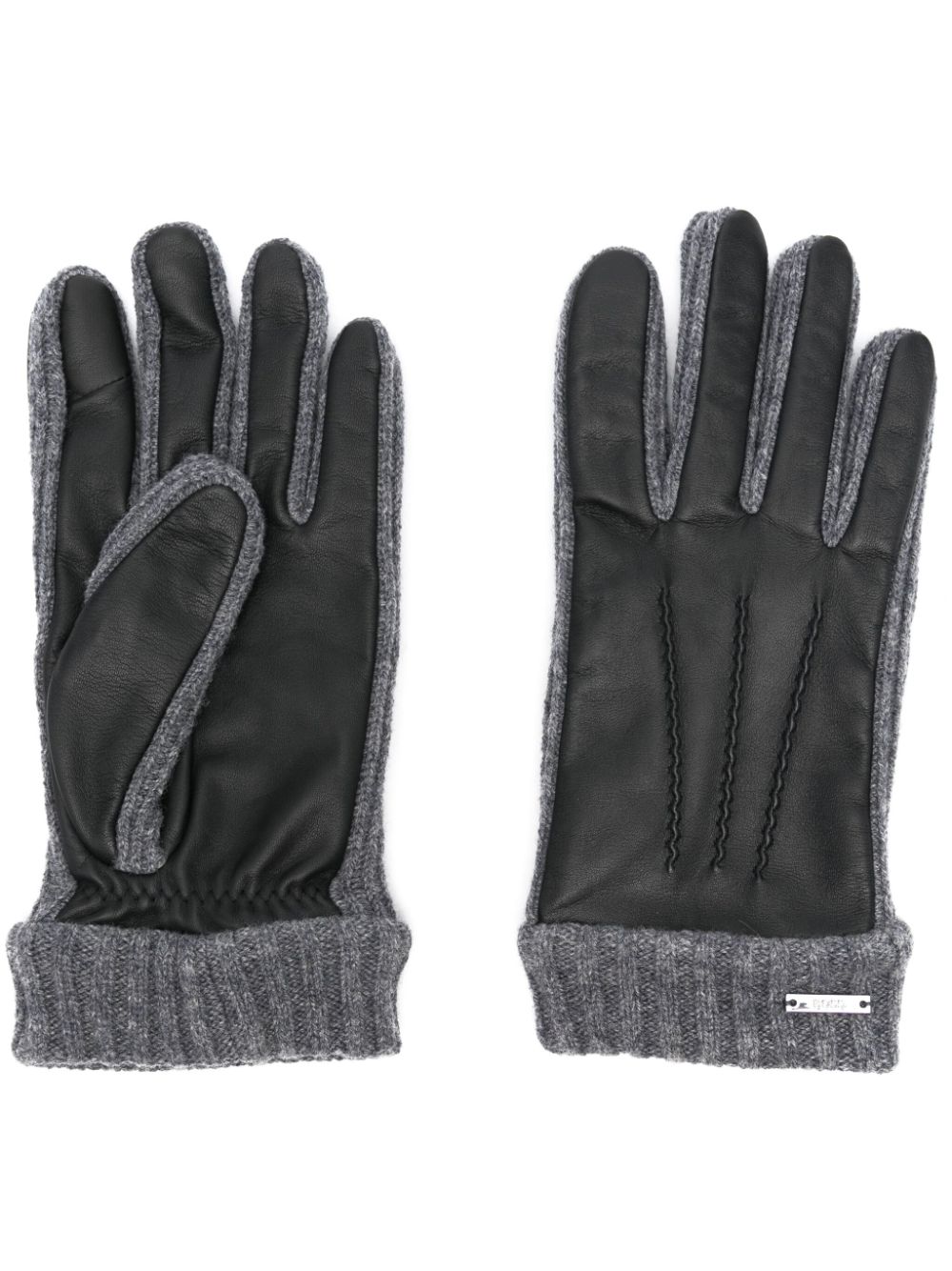 BOSS panelled gloves - Black von BOSS