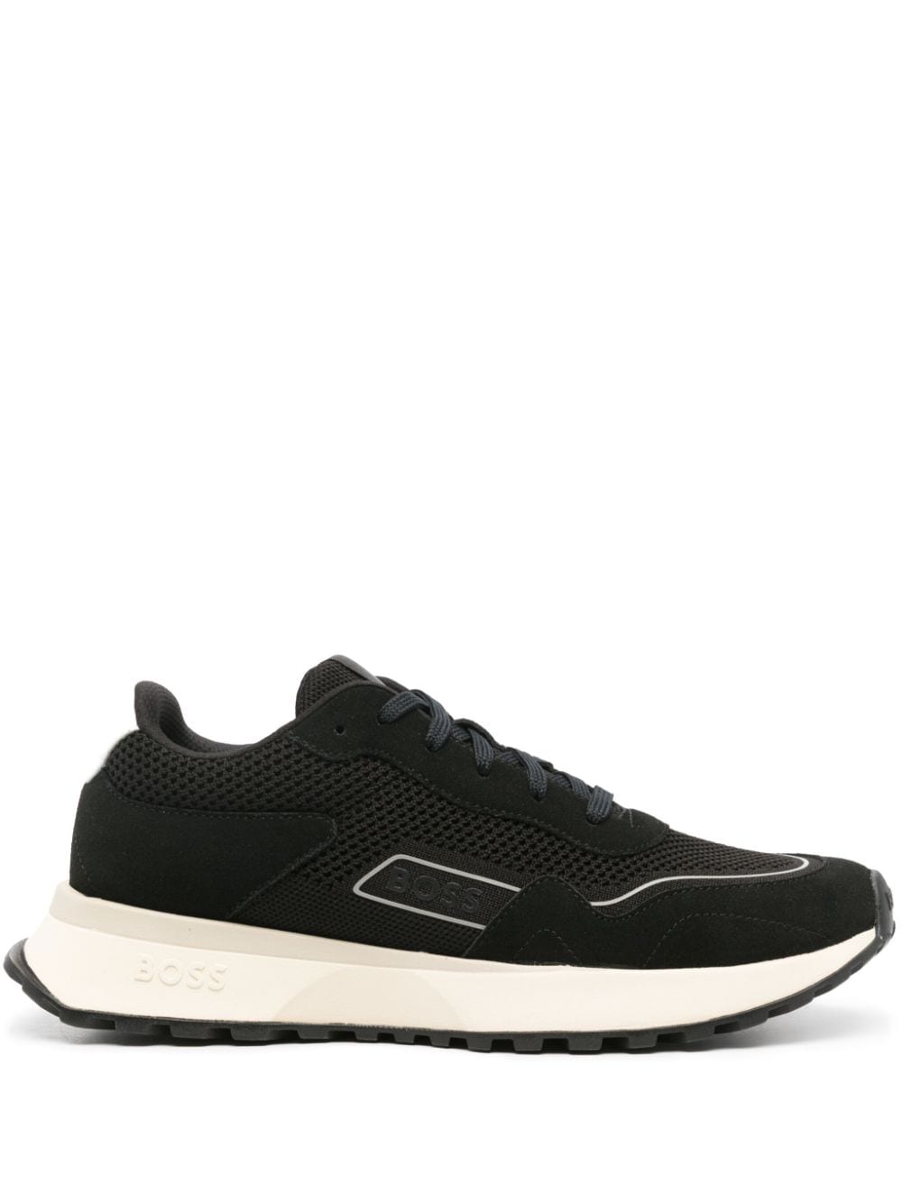 BOSS panelled knitted sneakers - Black von BOSS