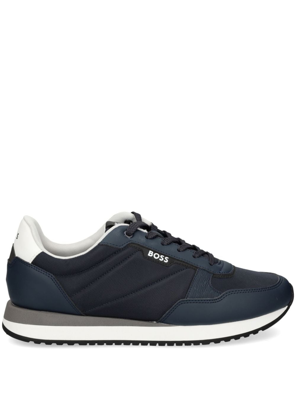 BOSS panelled logo-print sneakers - Blue von BOSS