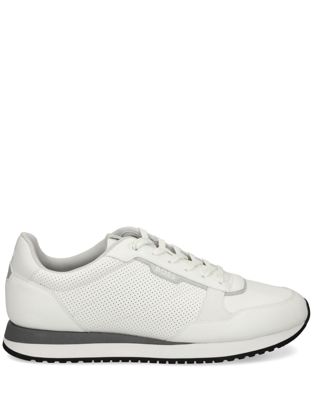 BOSS panelled perforated sneakers - White von BOSS