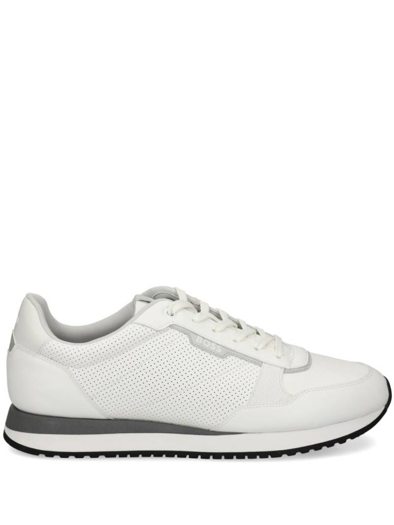 BOSS panelled perforated sneakers - White von BOSS