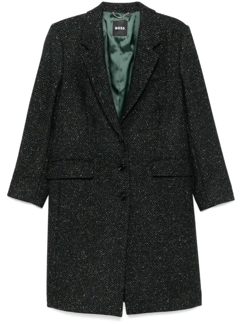 BOSS patterned-jacquard coat - Blue von BOSS