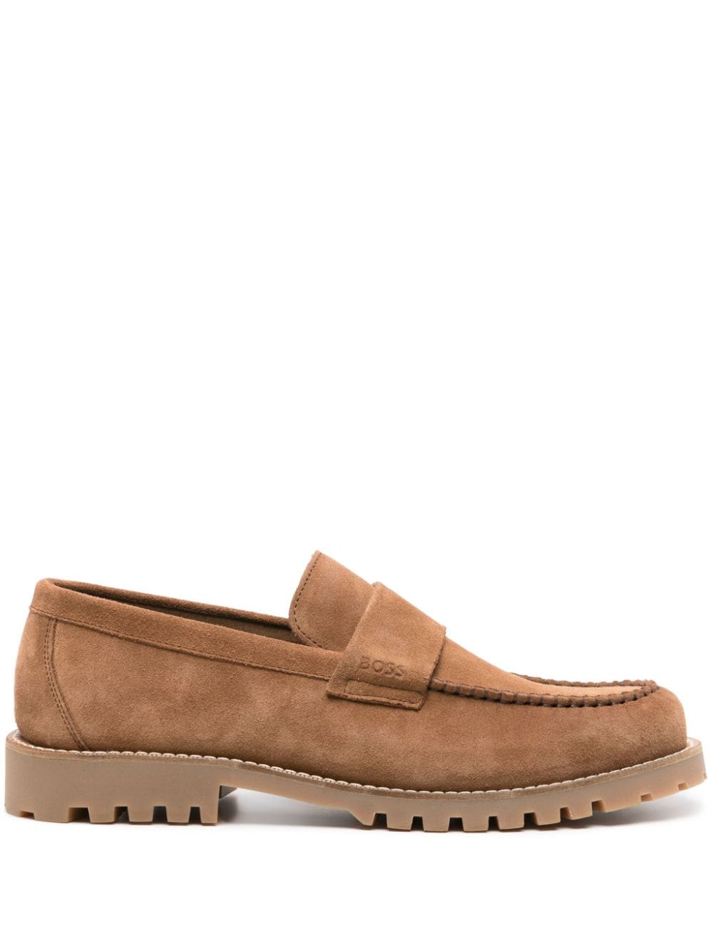 BOSS penny-slot suede loafers - Brown von BOSS