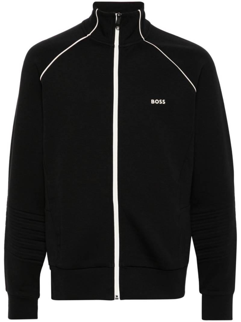 BOSS piped-trim detail track jacket - Black von BOSS