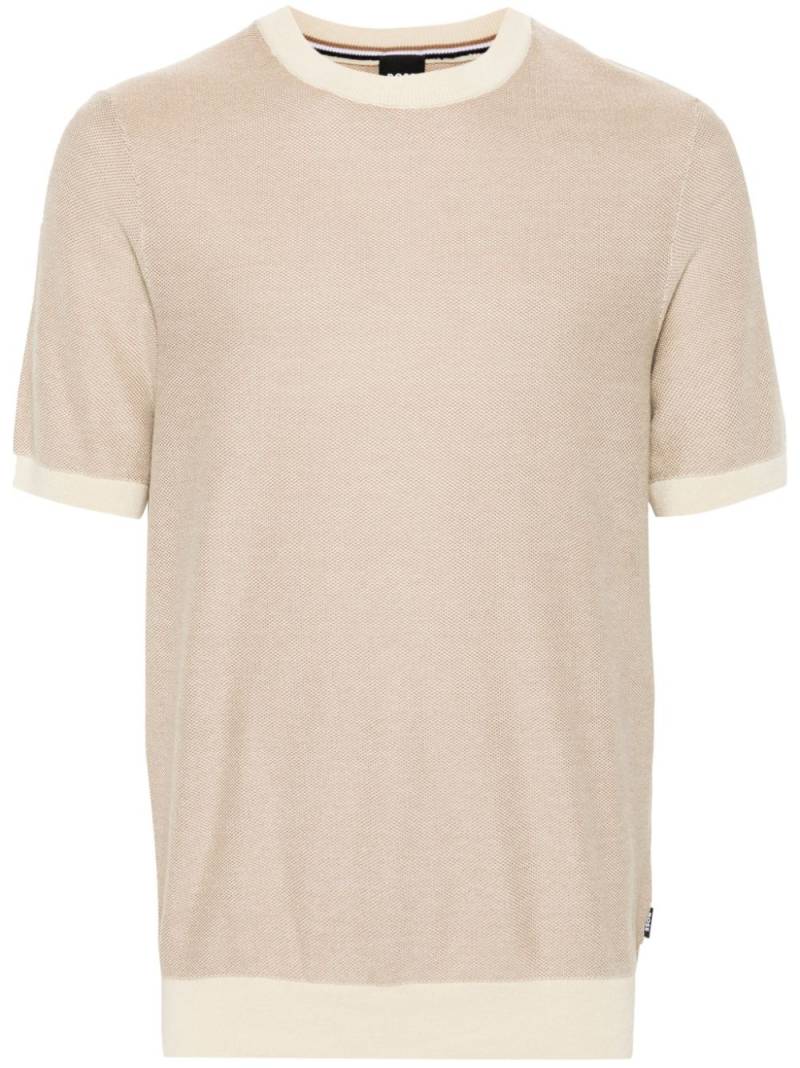 BOSS piqué-knit T-shirt - Neutrals von BOSS