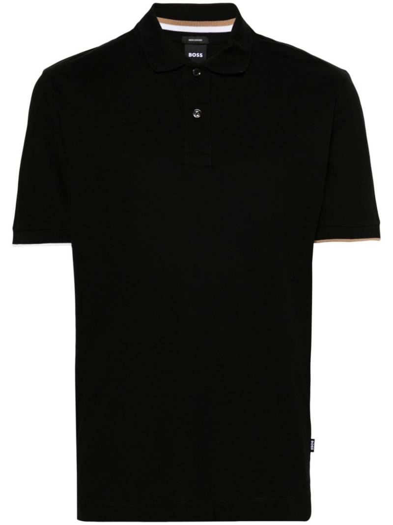 BOSS piqué-weave cotton polo shirt - Black von BOSS