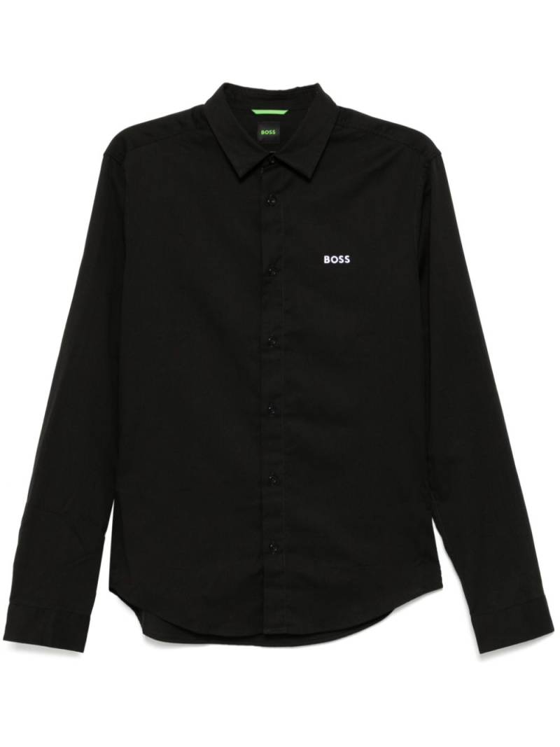 BOSS plain long sleeve shirt - Black von BOSS