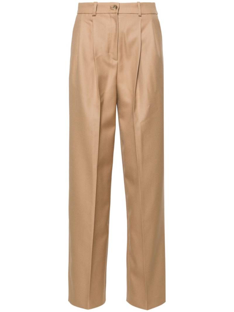 BOSS pleat-detailed virgin wool trousers - Neutrals von BOSS