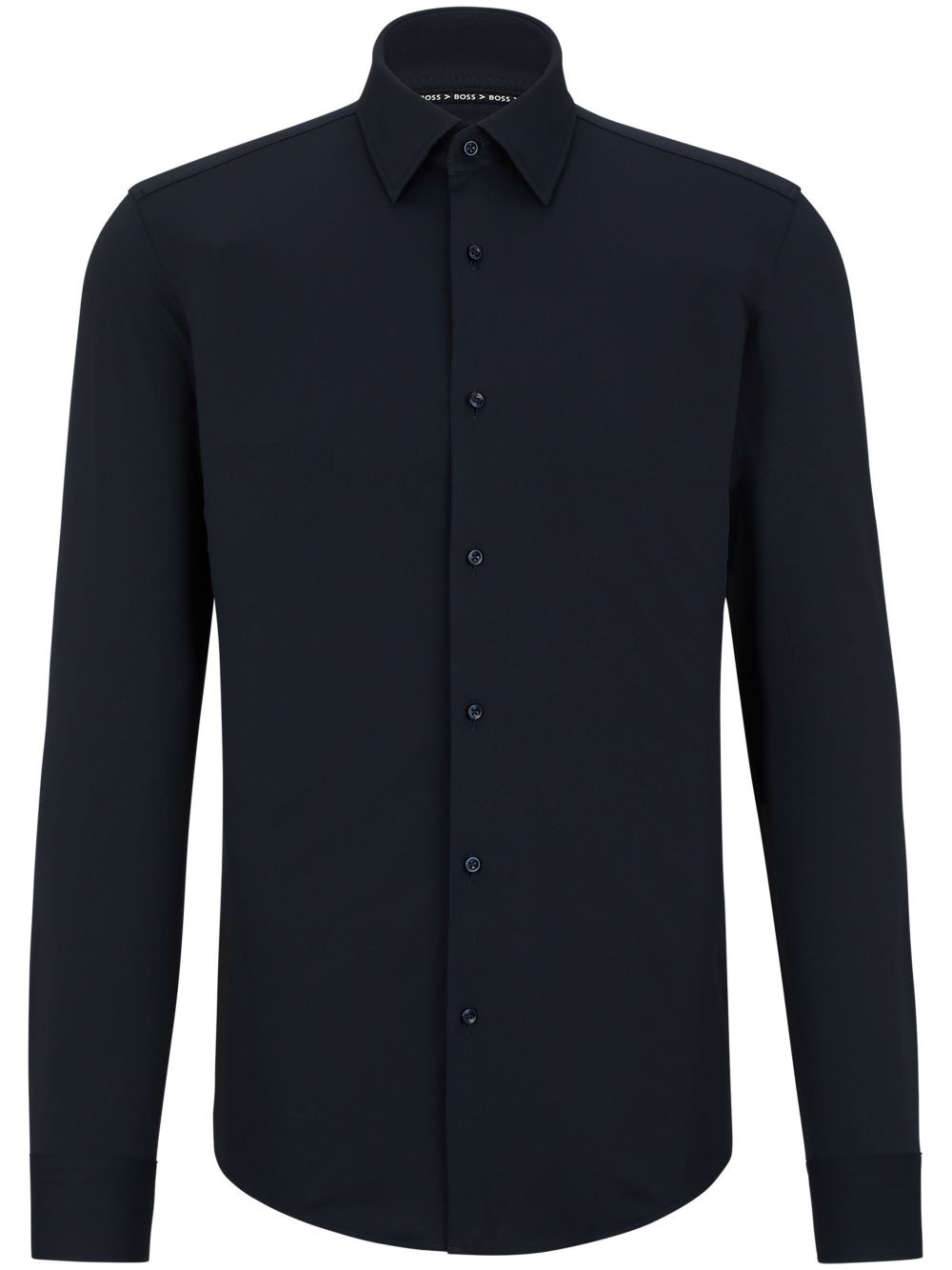 BOSS pointed-collar long-sleeve shirt - Black von BOSS