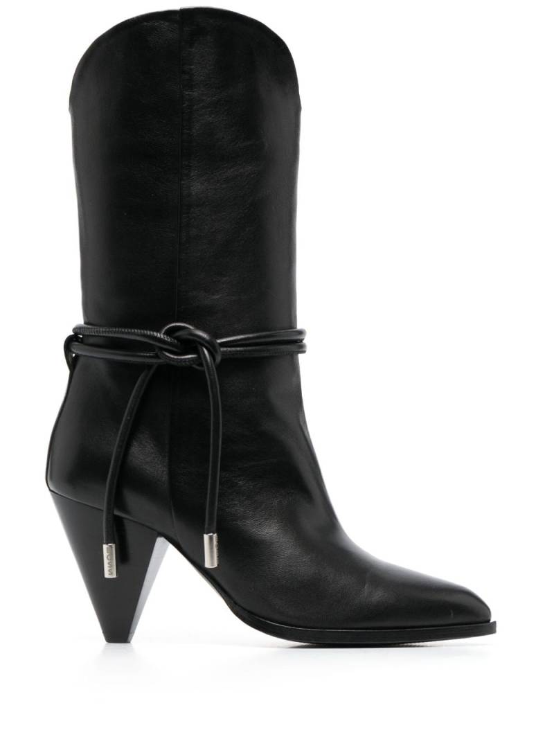 BOSS pointed-toe leather boots - Black von BOSS