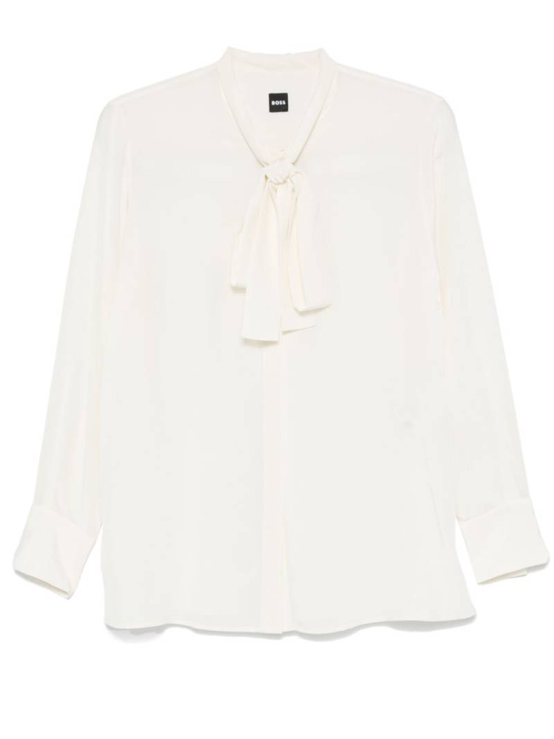 BOSS pussy-bow blouse - Neutrals von BOSS