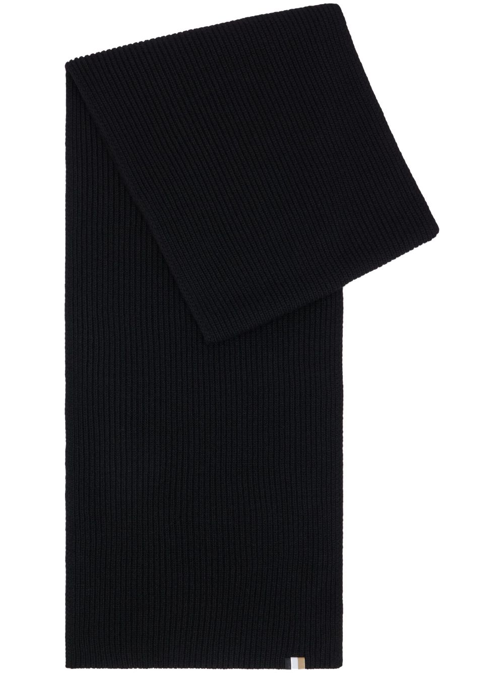 BOSS ribbed-knit scarf - Black von BOSS