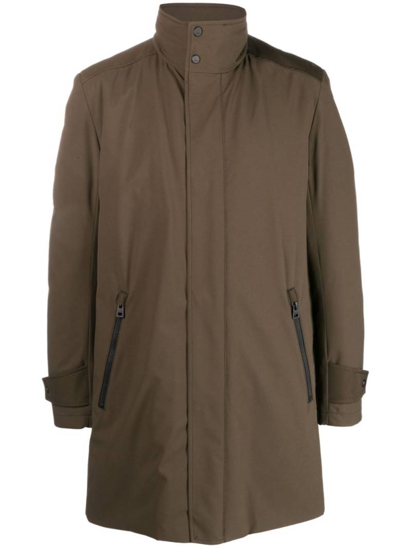 BOSS roll-neck water-repellent raincoat - Green von BOSS