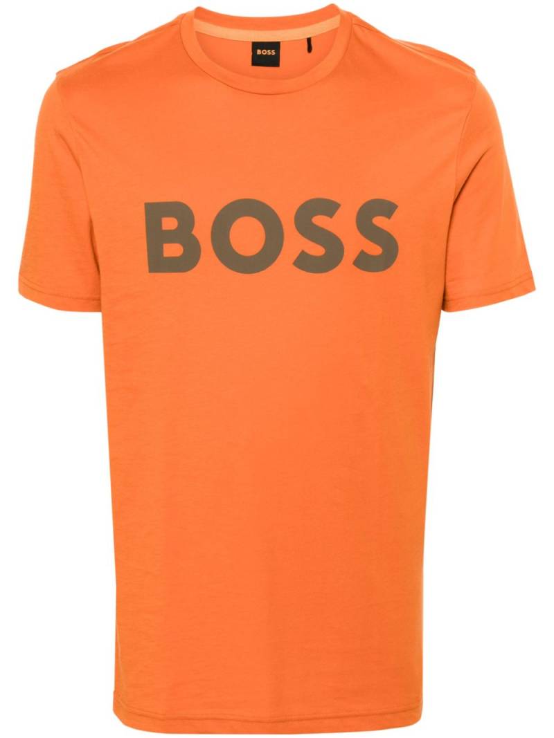 BOSS rubber logo cotton T-shirt - Orange von BOSS