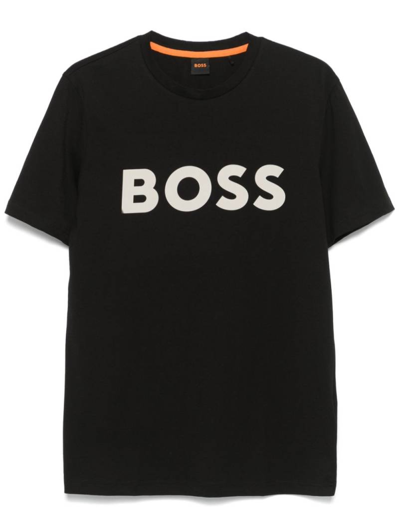 BOSS rubberised-logo cotton T-shirt - Black von BOSS