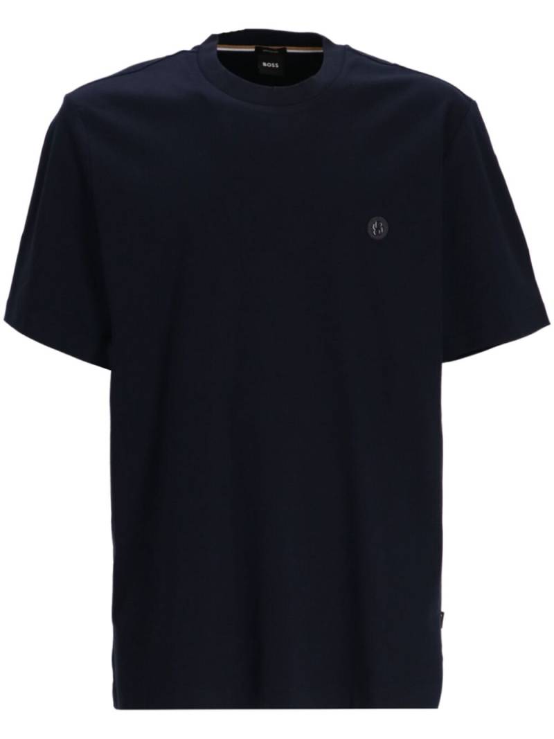 BOSS rubberised-logo cotton T-shirt - Blue von BOSS