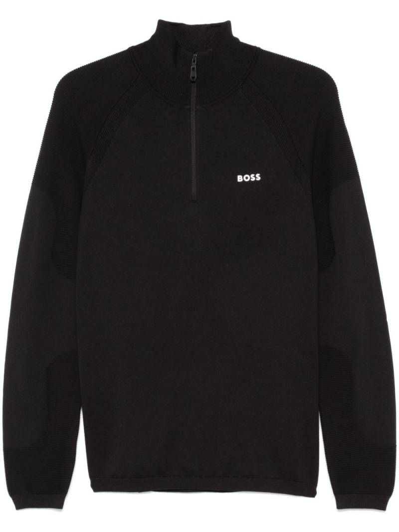 BOSS rubberised-logo sweater - Black von BOSS