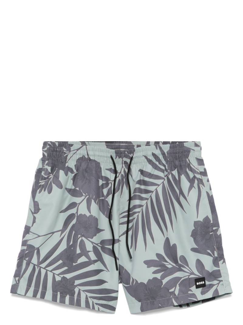 BOSS seasonal-print swim shorts - Green von BOSS