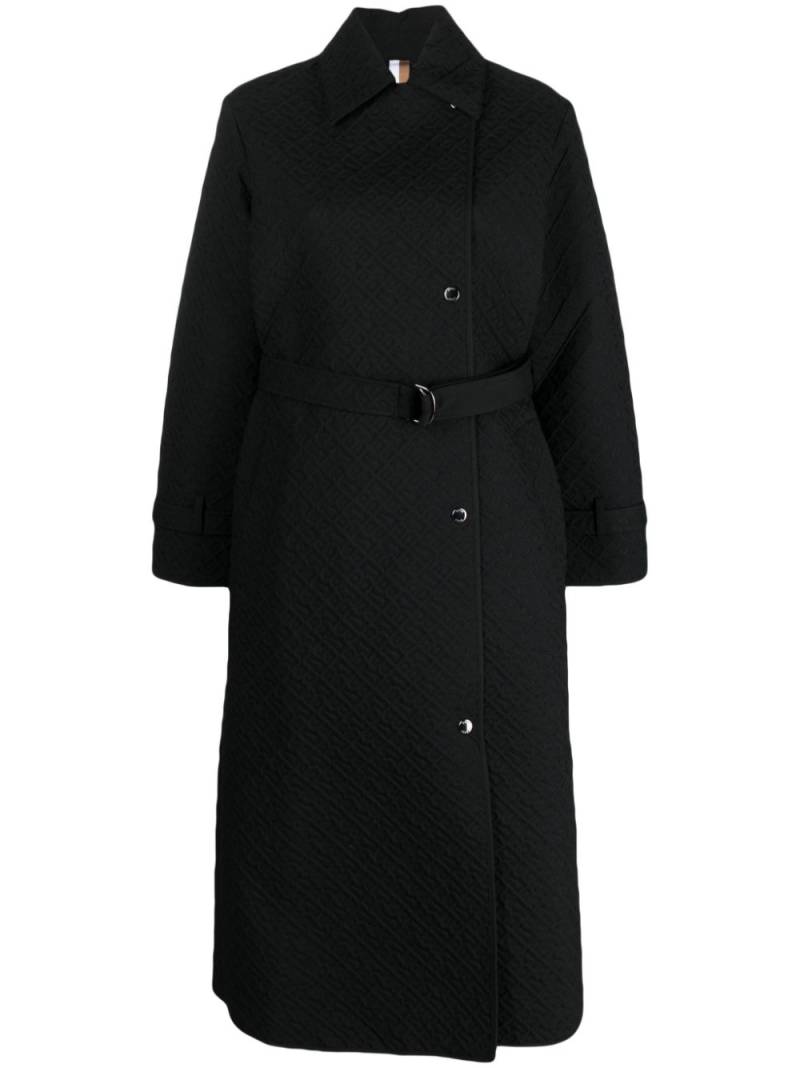 BOSS single-breasted belted trench coat - Black von BOSS