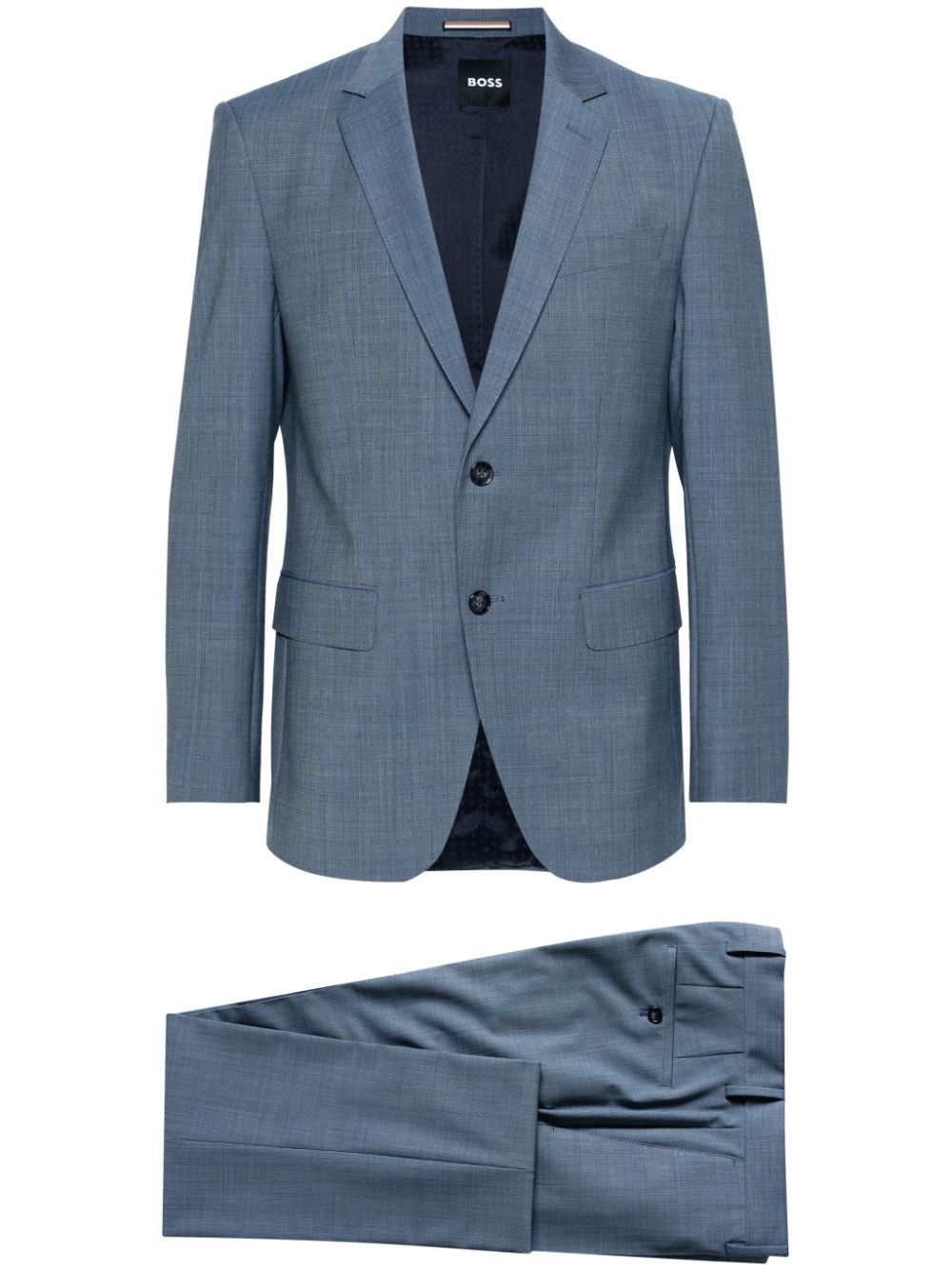 BOSS single-breasted gabardine suit - Blue von BOSS