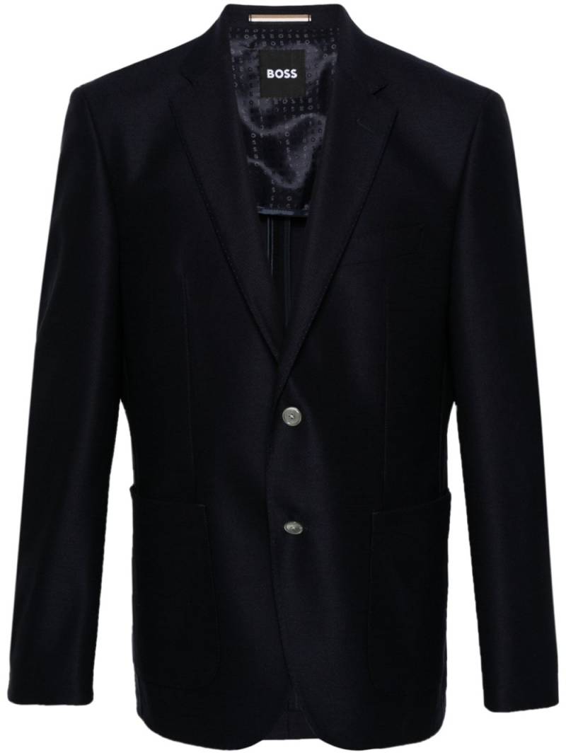 BOSS single-breasted virgin-wool blazer - Blue von BOSS