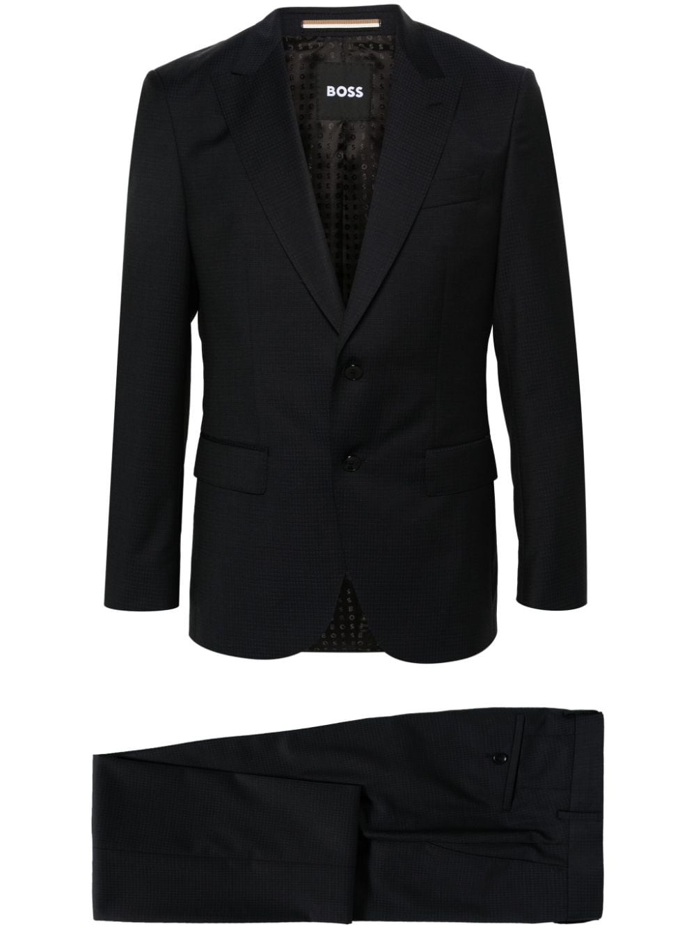 BOSS single-breasted virgin wool suit - Blue von BOSS