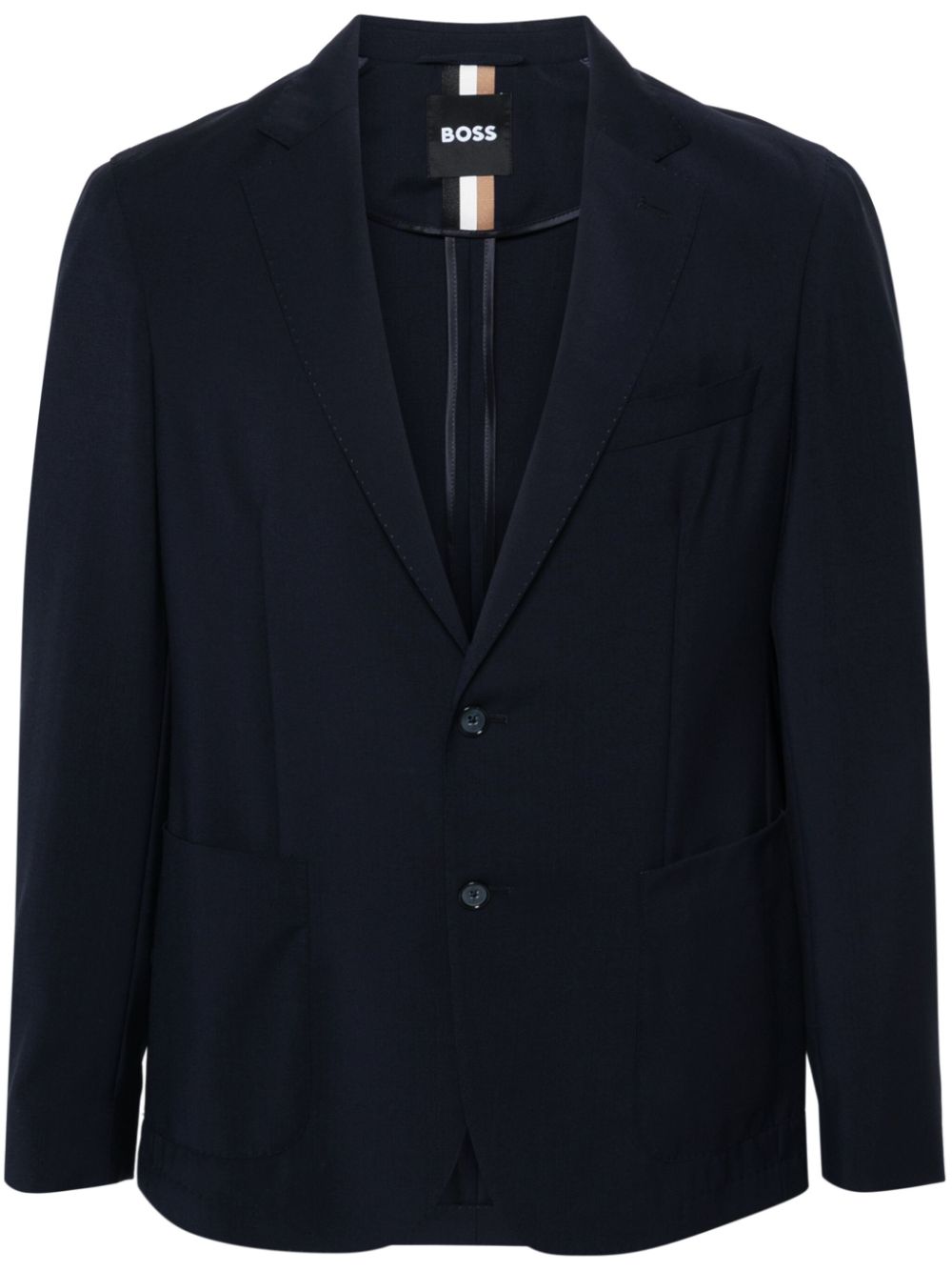 BOSS single-breasted wool blazer - Blue von BOSS