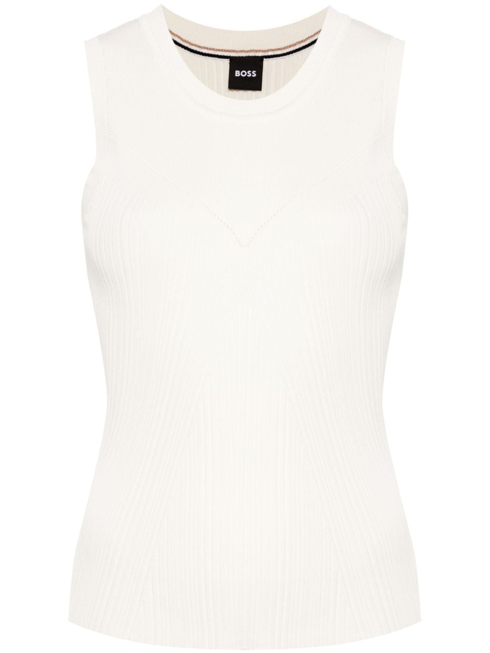 BOSS sleeveless fine-ribbed top - Neutrals von BOSS