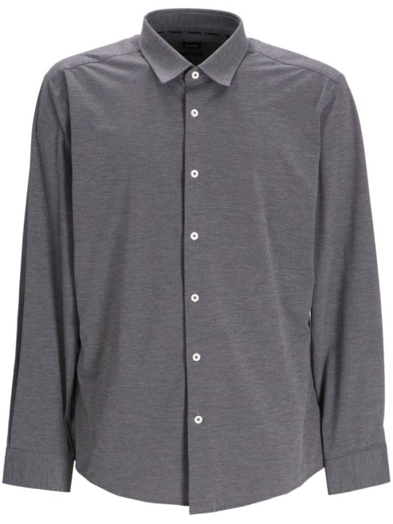 BOSS slim-fit performance-stretch jersey melange shirt - Grey von BOSS