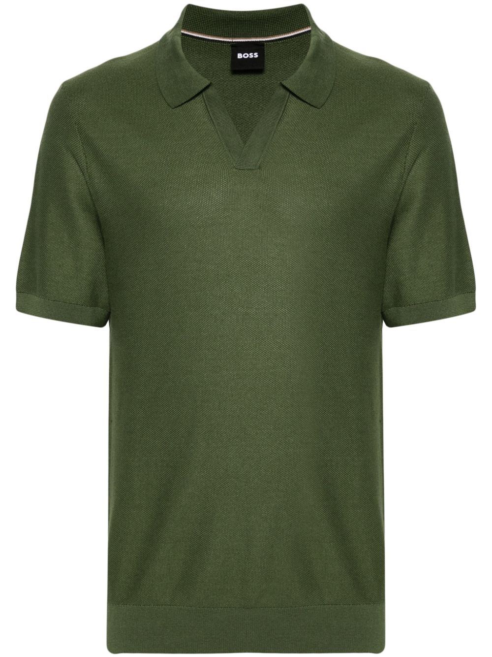 BOSS split-neck knitted polo shirt - Green von BOSS