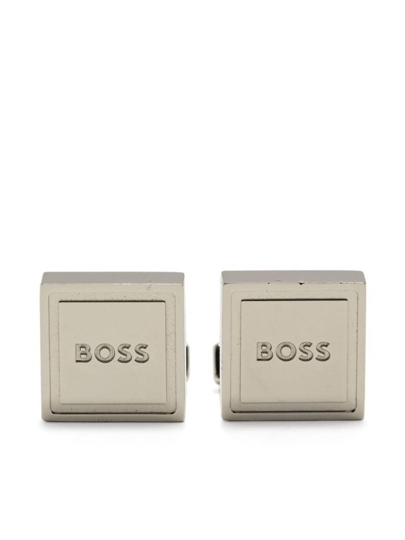 BOSS square logo cufflinks - Silver von BOSS