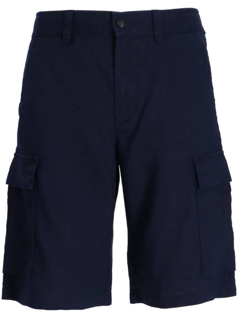 BOSS straight-leg linen cargo short - Blue von BOSS