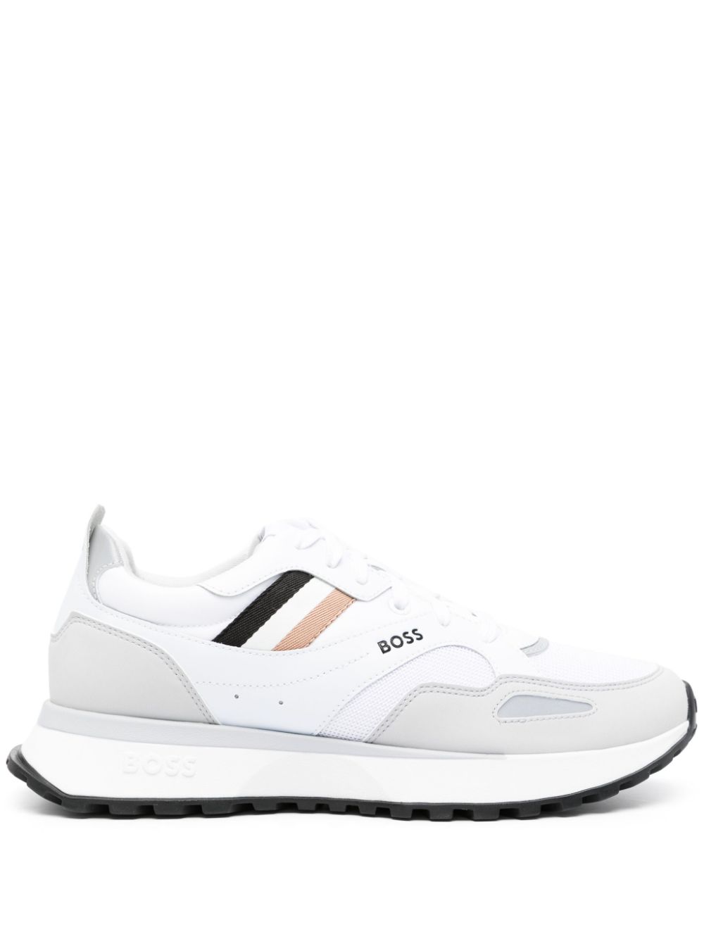 BOSS striped lace-up sneakers - White von BOSS