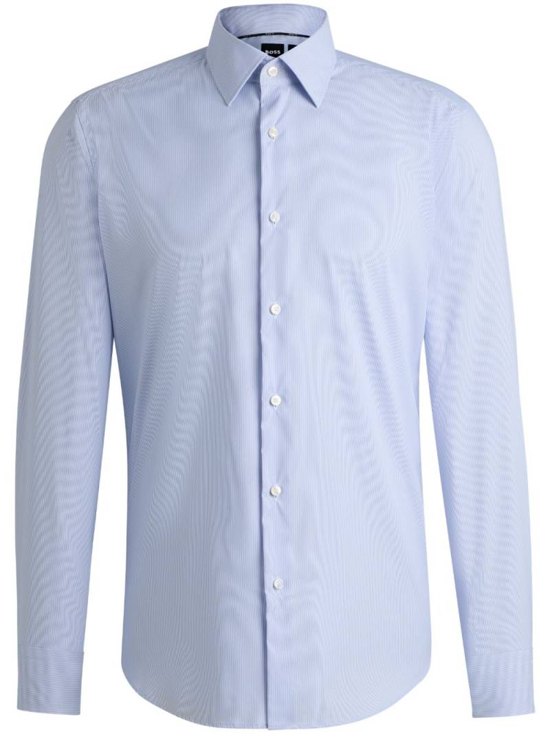 BOSS striped long-sleeve shirt - Blue von BOSS