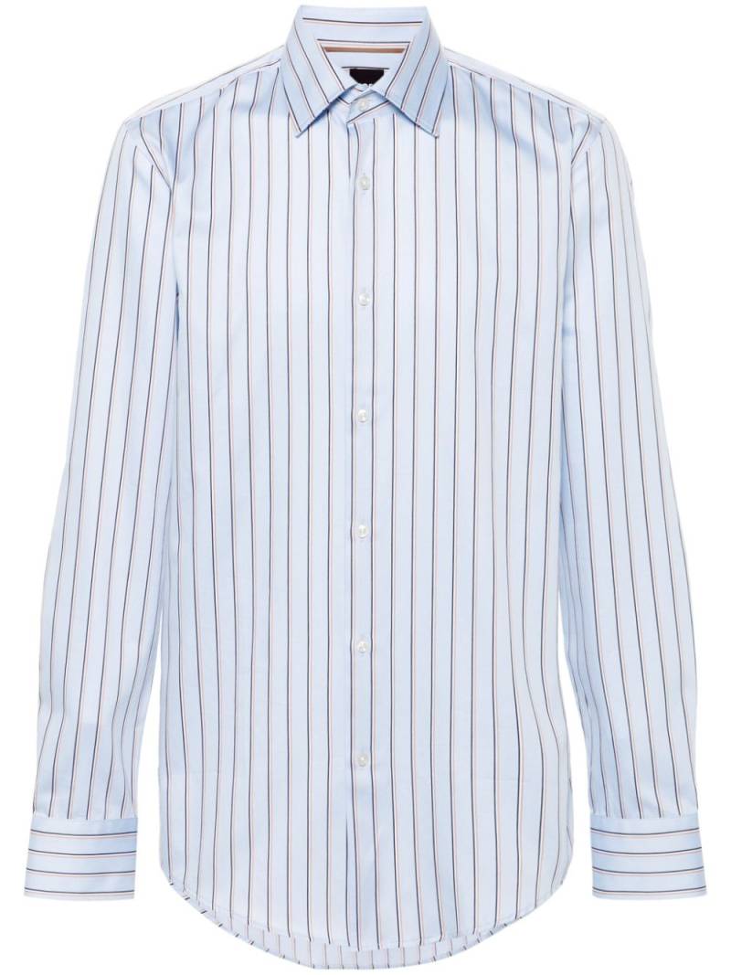 BOSS striped poplin shirt - Blue von BOSS