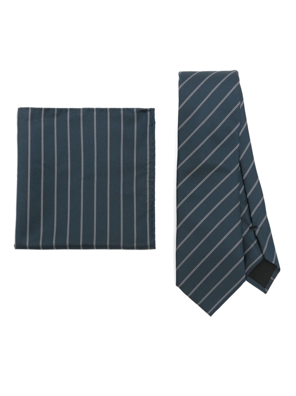 BOSS striped tie and pocket square set - Blue von BOSS