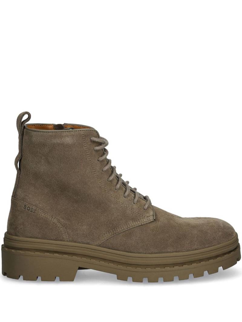 BOSS suede lace-up boots - Green von BOSS