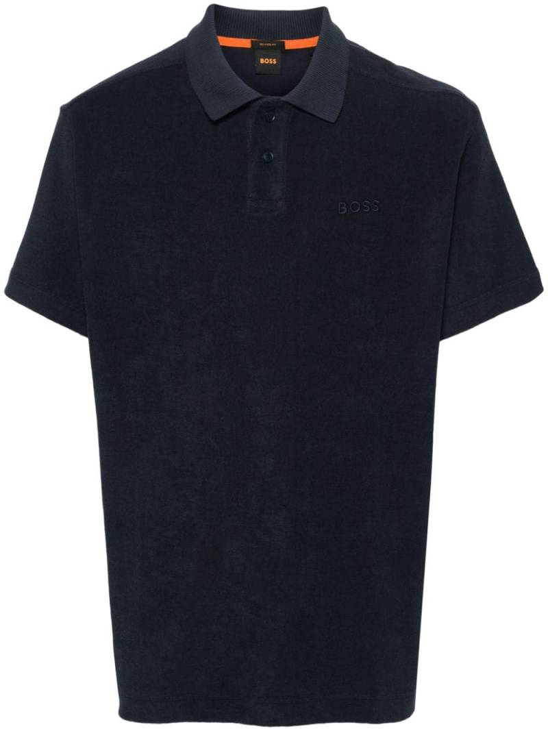 BOSS terry-cloth polo shirt - Blue von BOSS