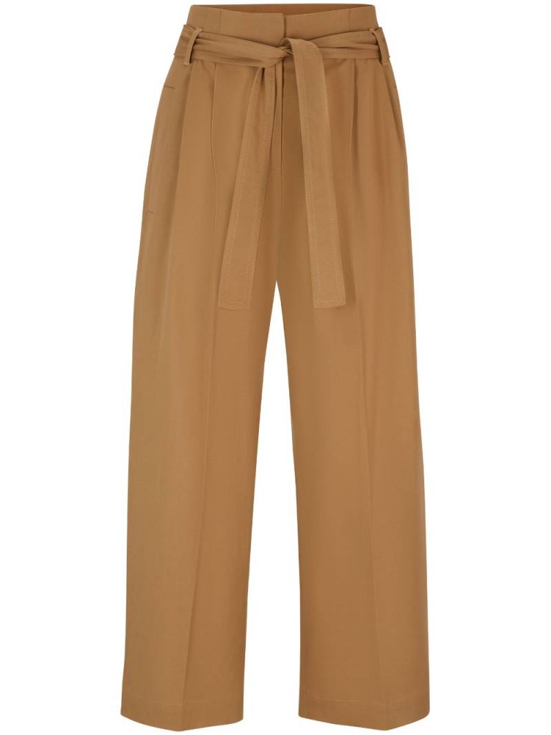 BOSS tie-fastening straight-leg trousers - Neutrals von BOSS