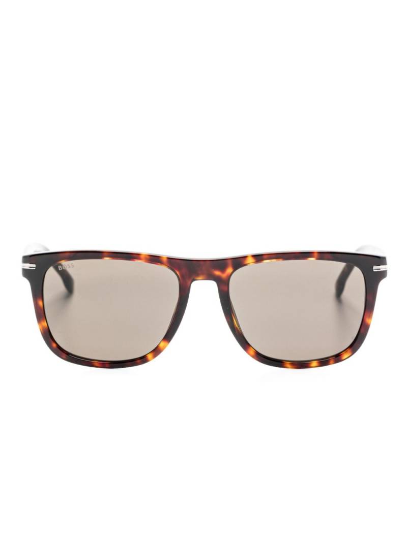 BOSS tortoiseshell square-frame sunglasses - Brown von BOSS