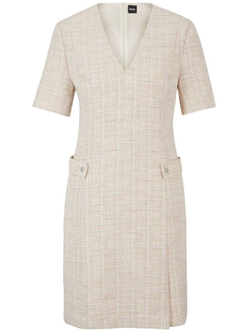 BOSS tweed mini dress - Neutrals von BOSS