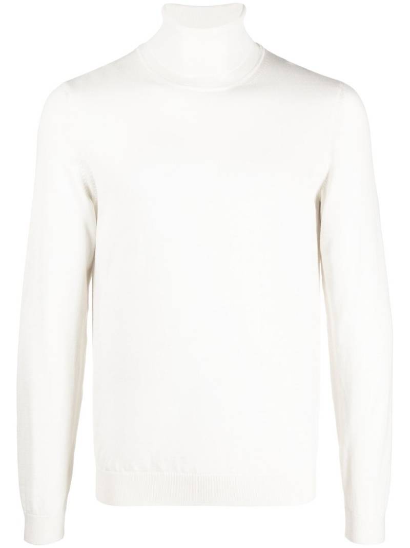 BOSS virgin wool roll neck jumper - White von BOSS