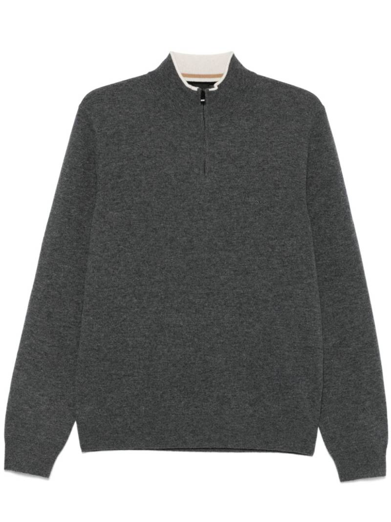 BOSS virgin wool sweater - Grey von BOSS