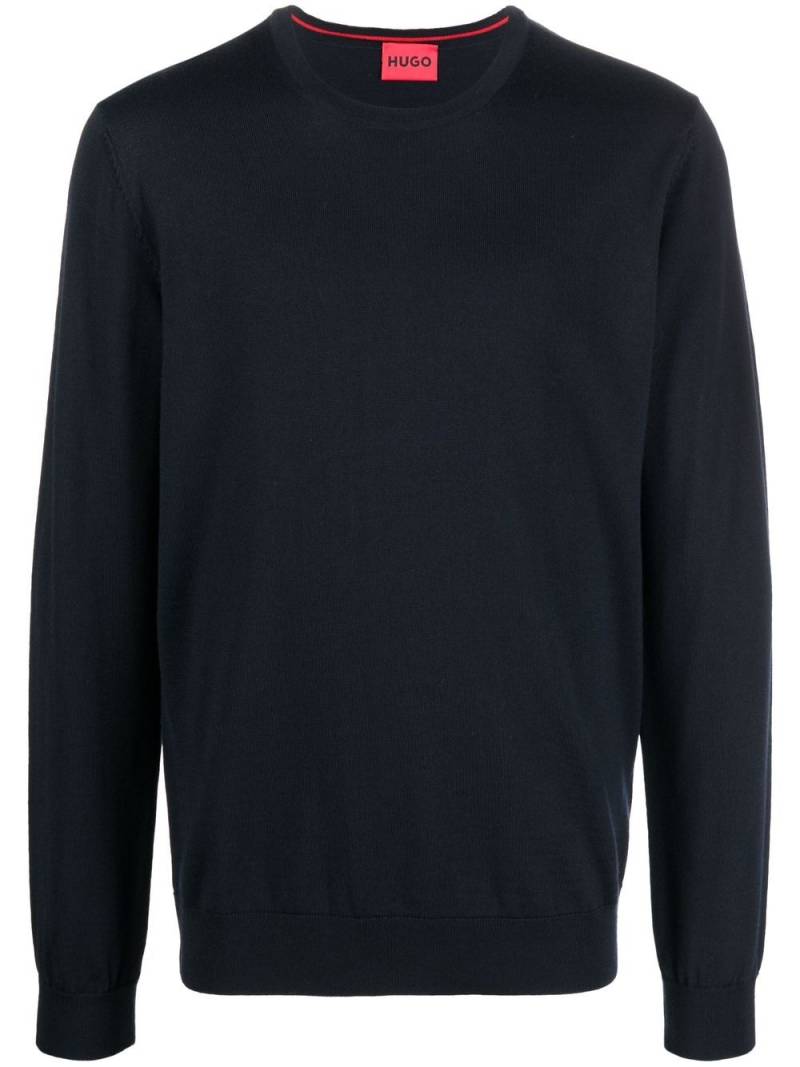 BOSS wool crew-neck jumper - Blue von BOSS