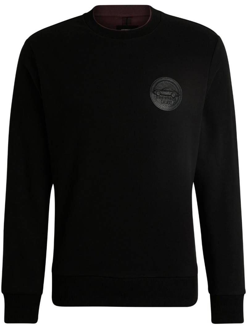 BOSS x Porsche logo-appliqué sweatshirt - Black von BOSS