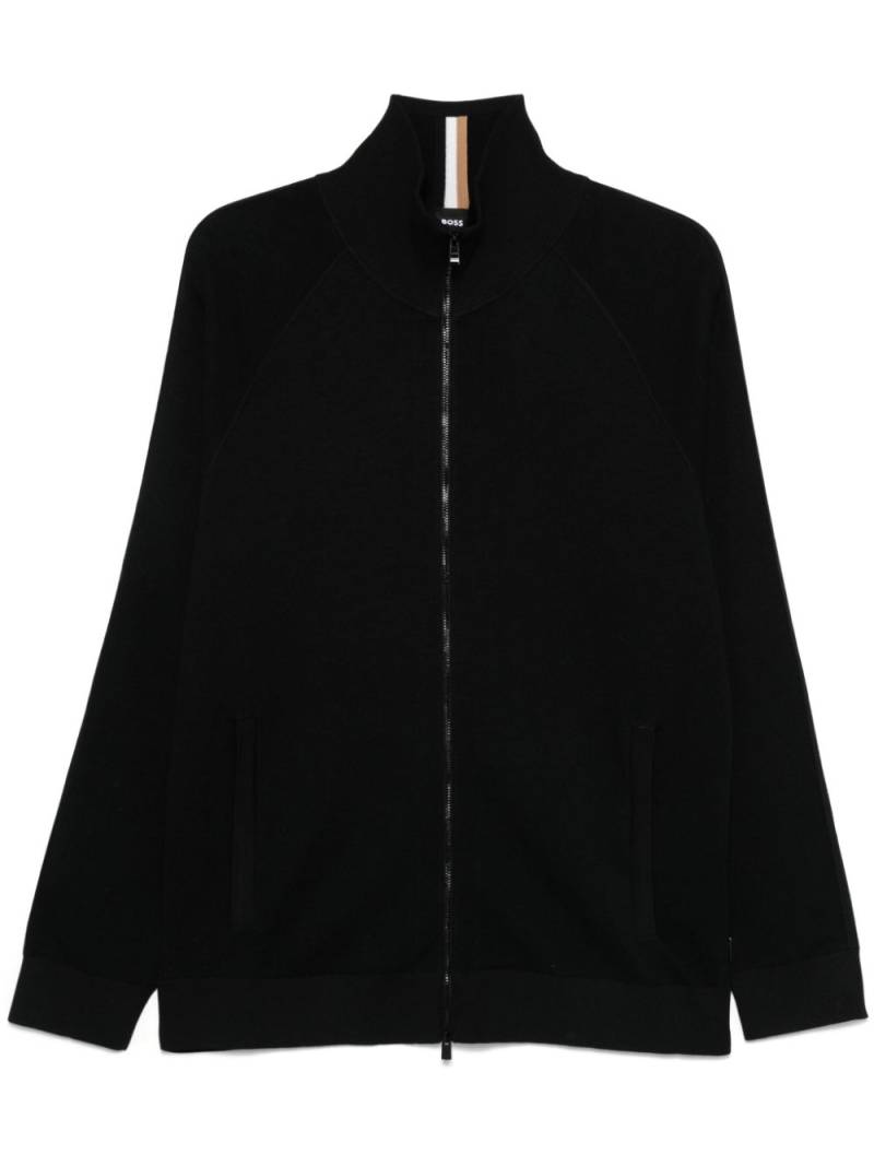 BOSS zip cardigan - Black von BOSS