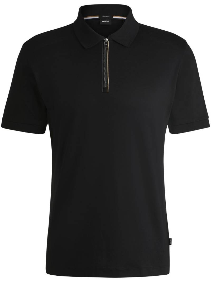 BOSS zip-fastening polo shirt - Black von BOSS