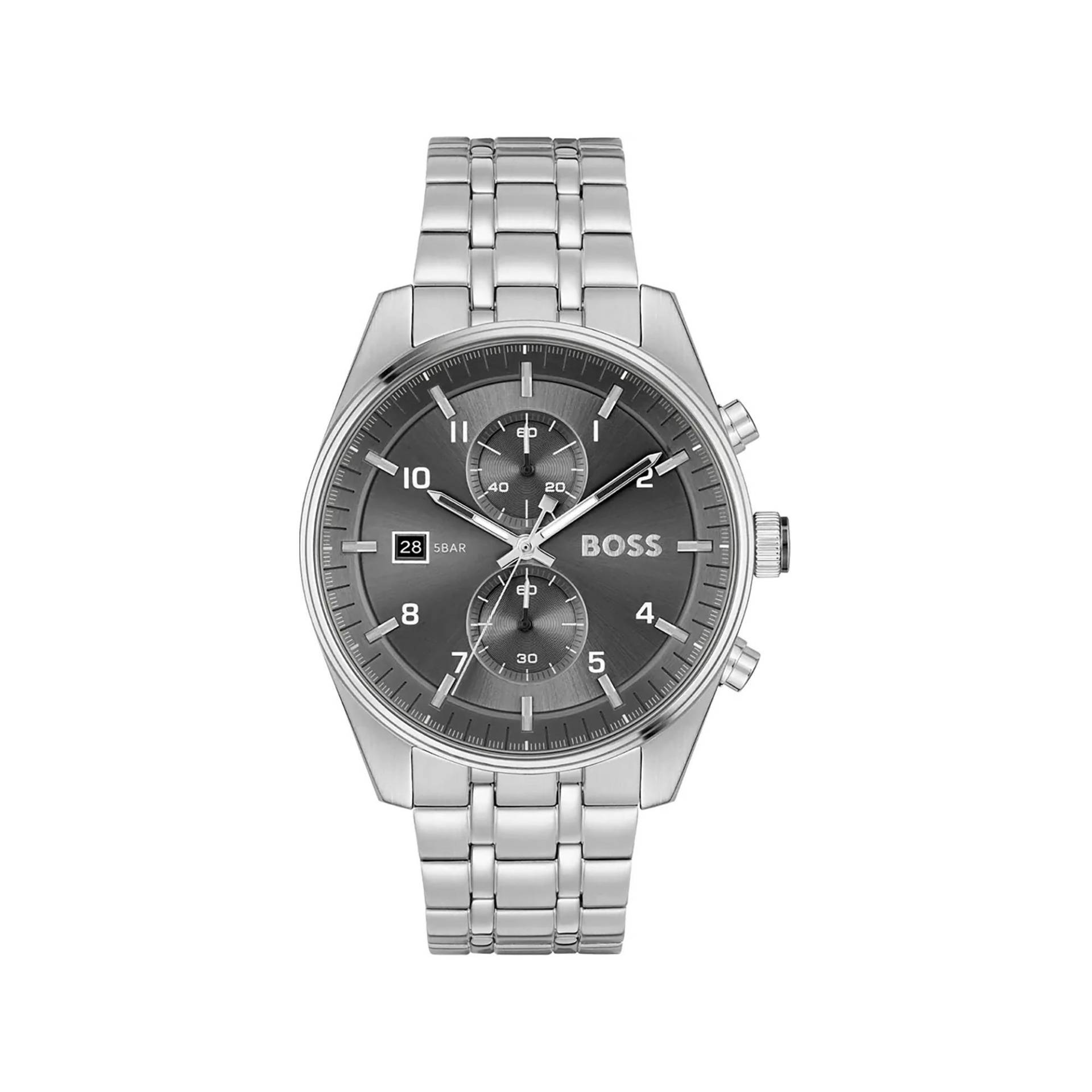 Chronograph Uhr Herren Silber 44mm von BOSS