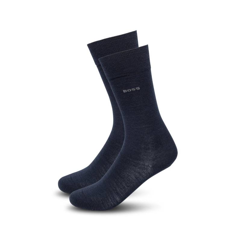 Duopack, Wadenlange Socken Herren Dunkelblau 39-42 von BOSS